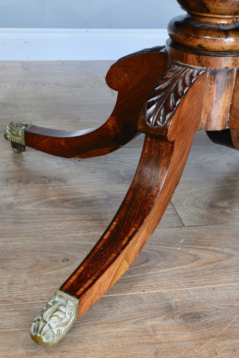 Regency rosewood circular dining table  View IV
