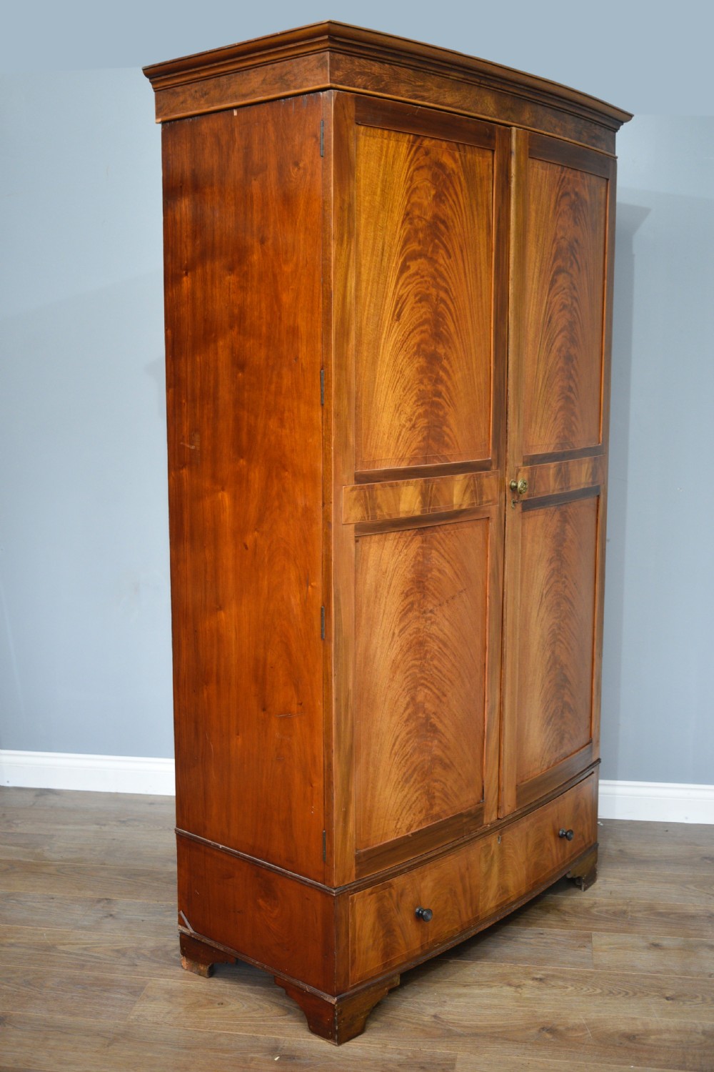 maples & co bow front mahogany wardrobe  View II