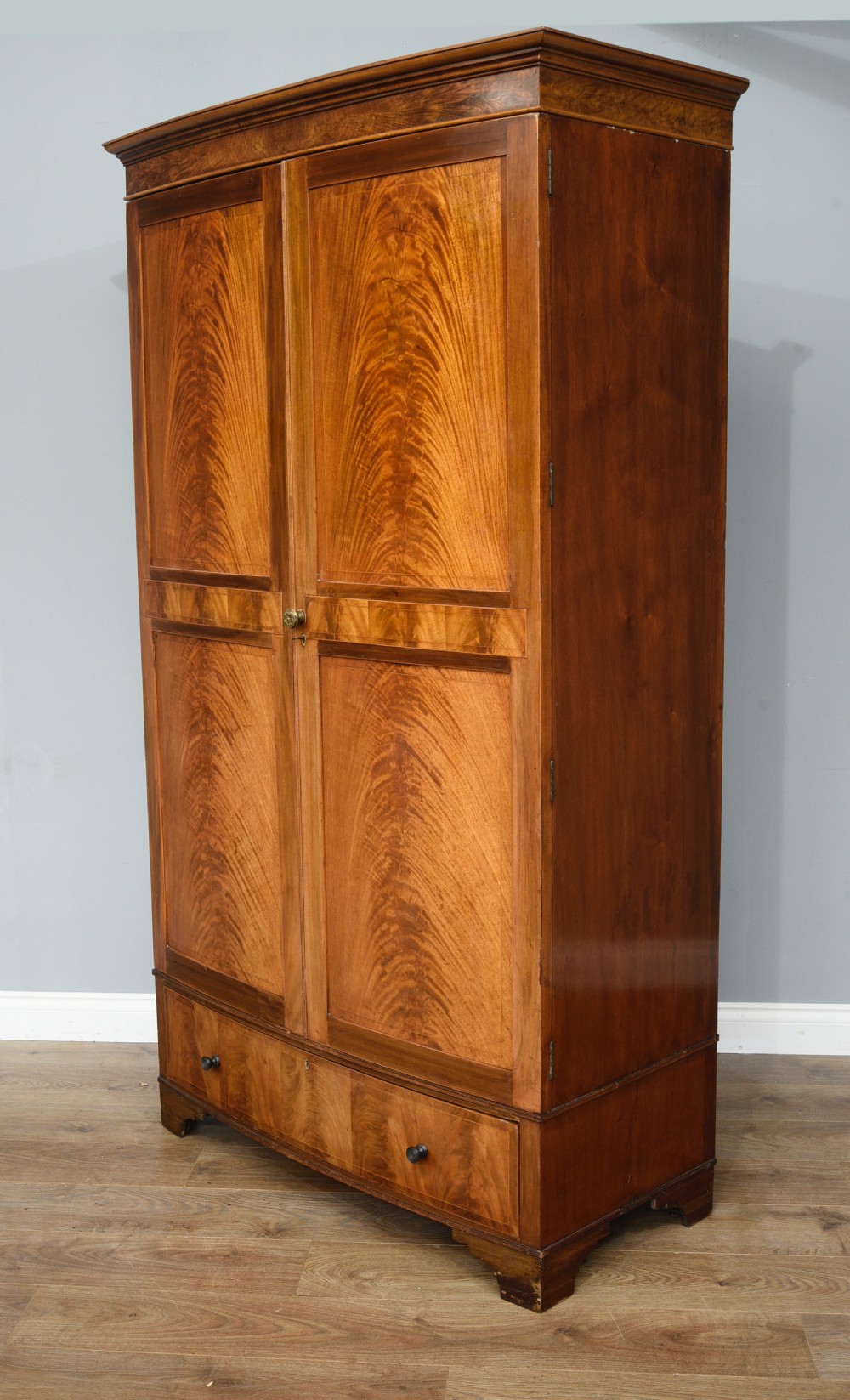 maples & co bow front mahogany wardrobe  View III