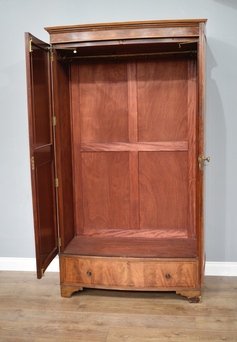 maples & co bow front mahogany wardrobe  View IV