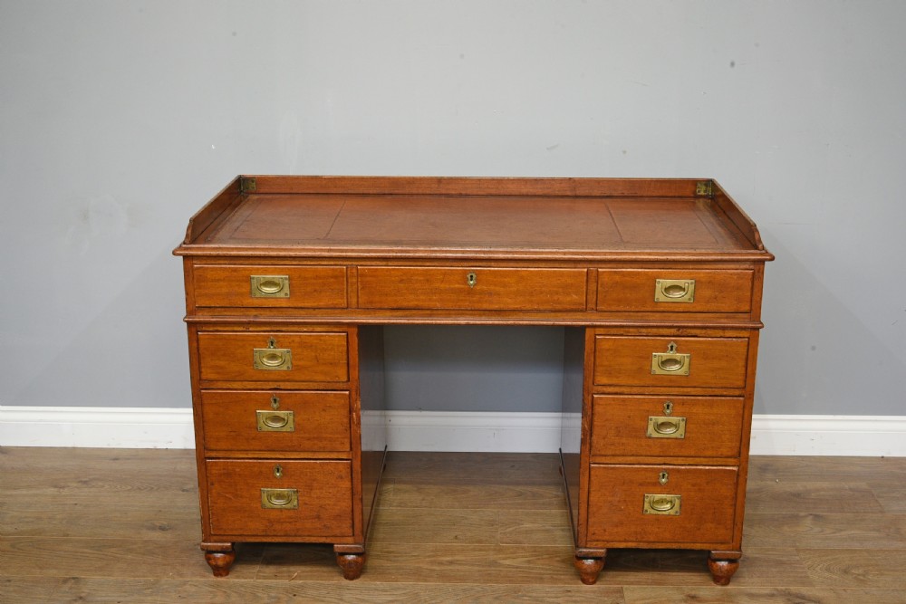 antique mahogany campaign desk 