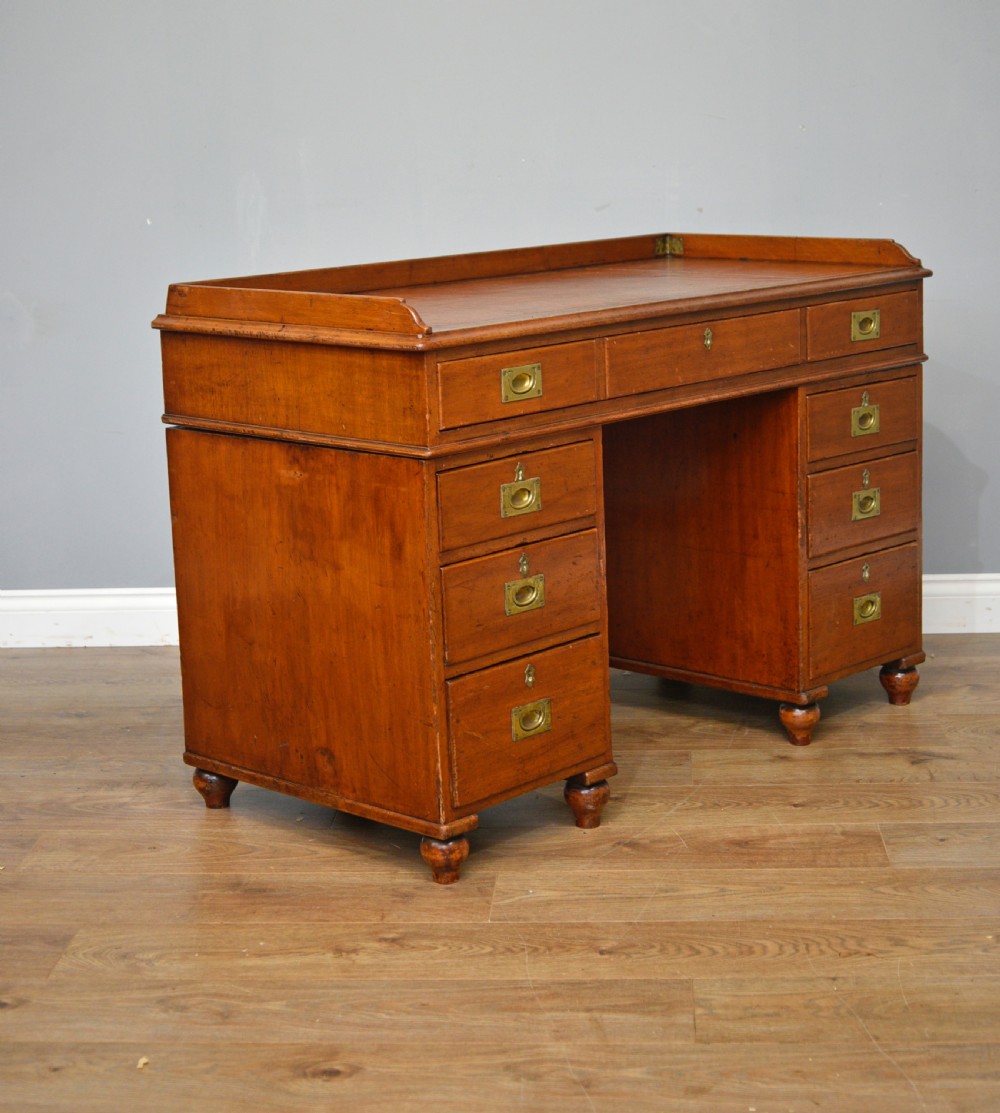 antique mahogany campaign desk  View II