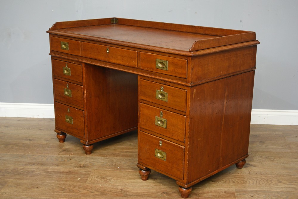 antique mahogany campaign desk  View III