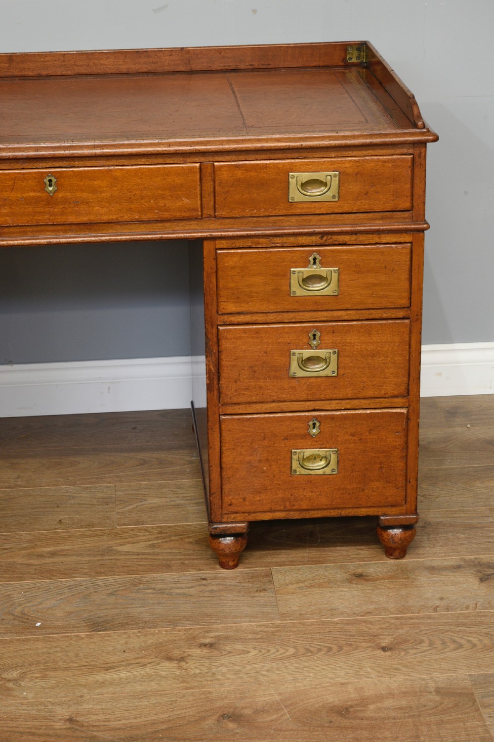 antique mahogany campaign desk  View IV