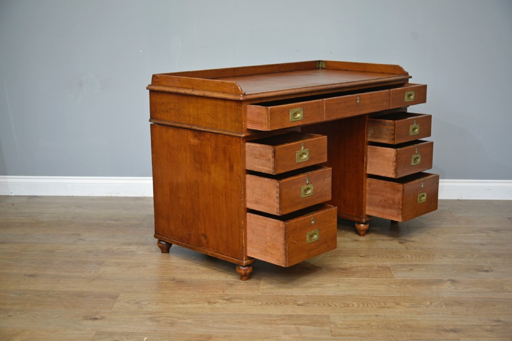 antique mahogany campaign desk  View V