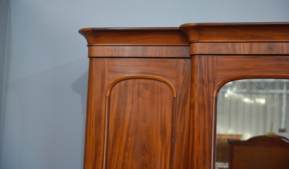 Victorian mahogany triple breakfront wardrobe  View V