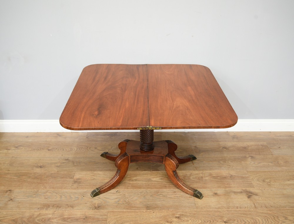 Antique Regency mahogany tea table  View II
