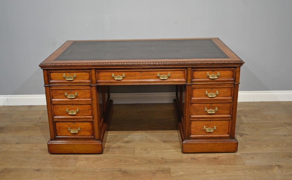 Maple & co Antique walnut arts & crafts  partners desk 