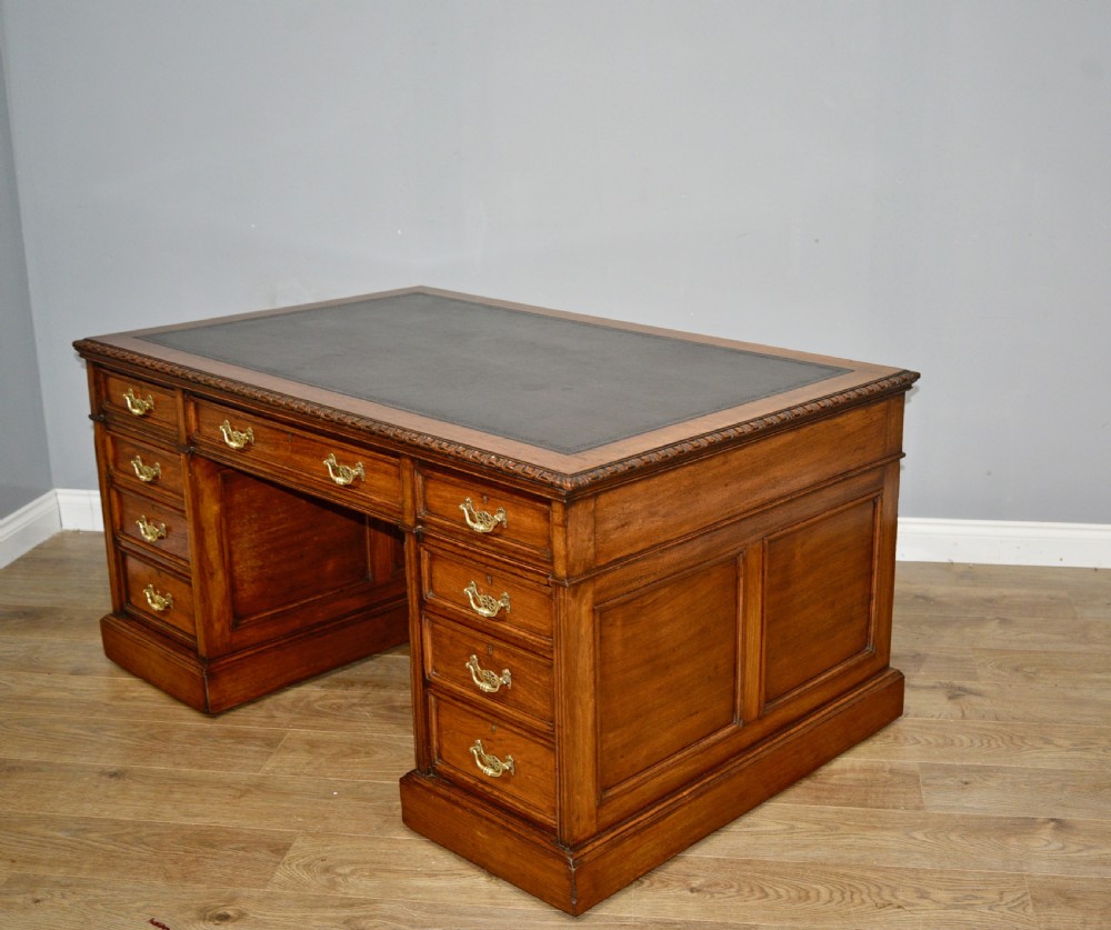 Maple & co Antique walnut arts & crafts  partners desk  View V
