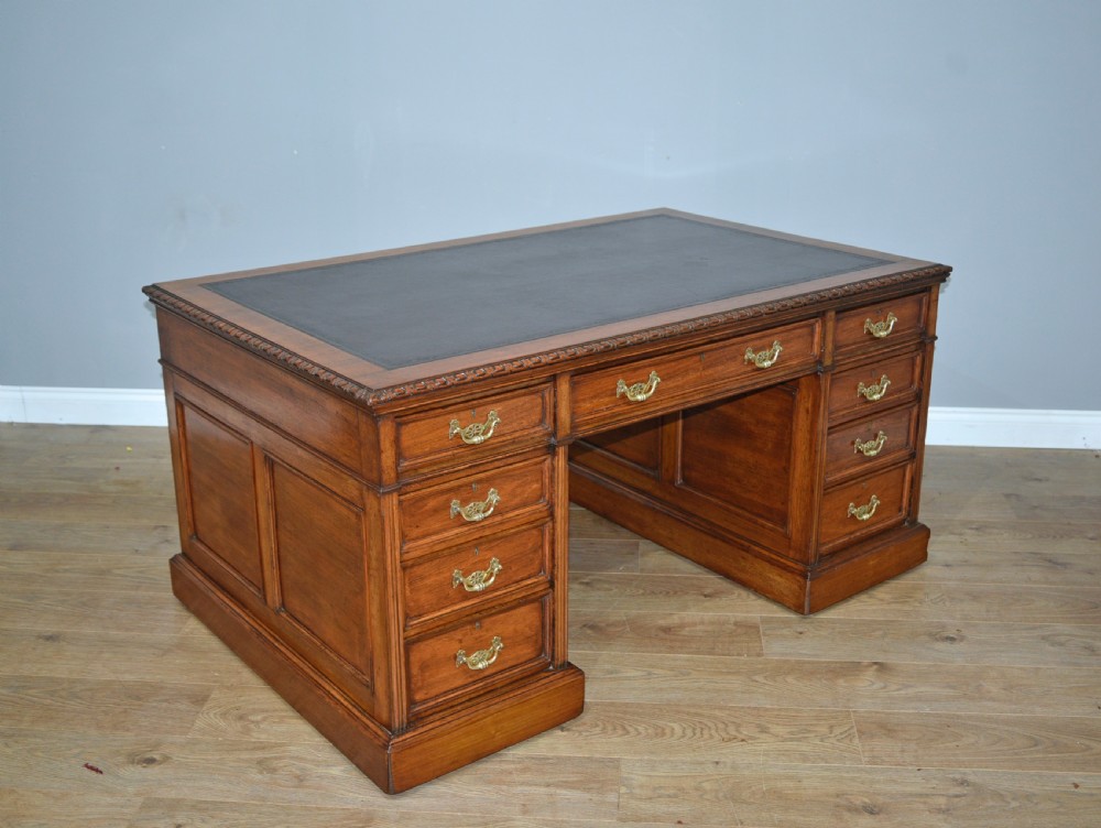 Maple & co Antique walnut arts & crafts  partners desk  View VI