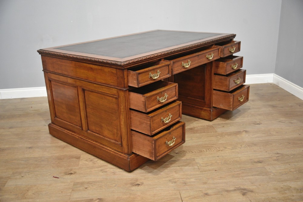 Maple & co Antique walnut arts & crafts  partners desk  View VII