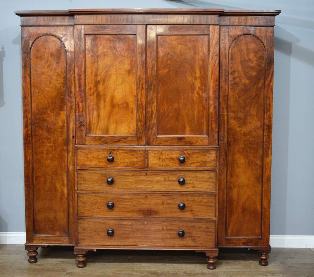 Large Antique victorian breakfront wardrobe 