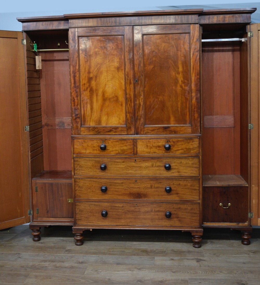 Large Antique victorian breakfront wardrobe  View III