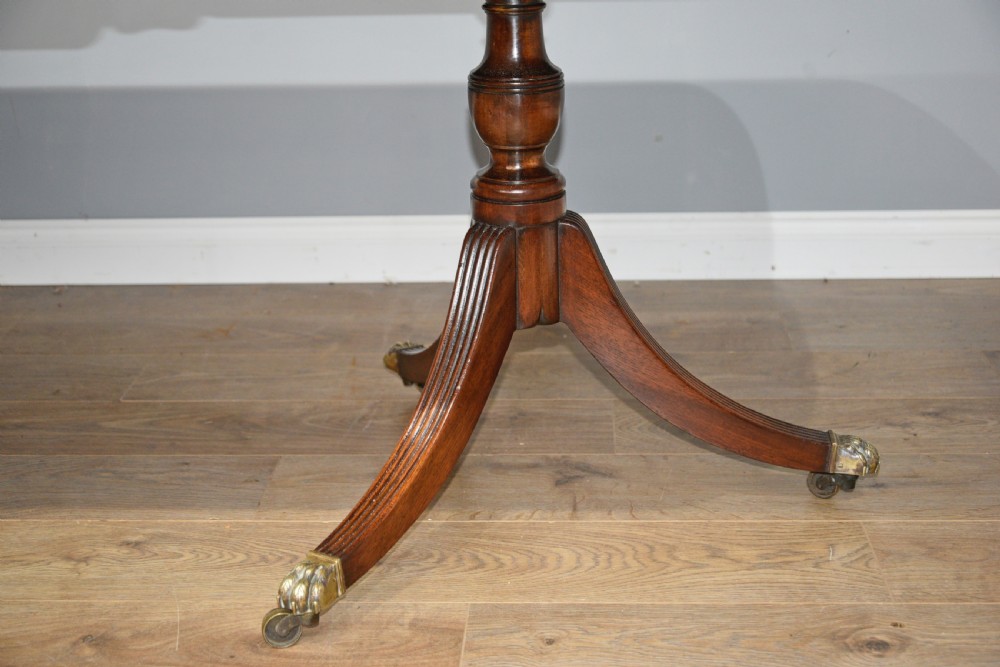 late 19th century Regency style mahogany twin pillar dining table  View III