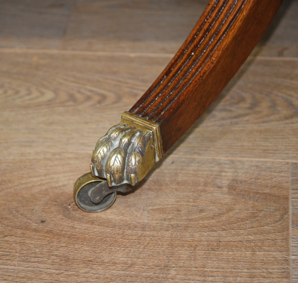 late 19th century Regency style mahogany twin pillar dining table  View IV