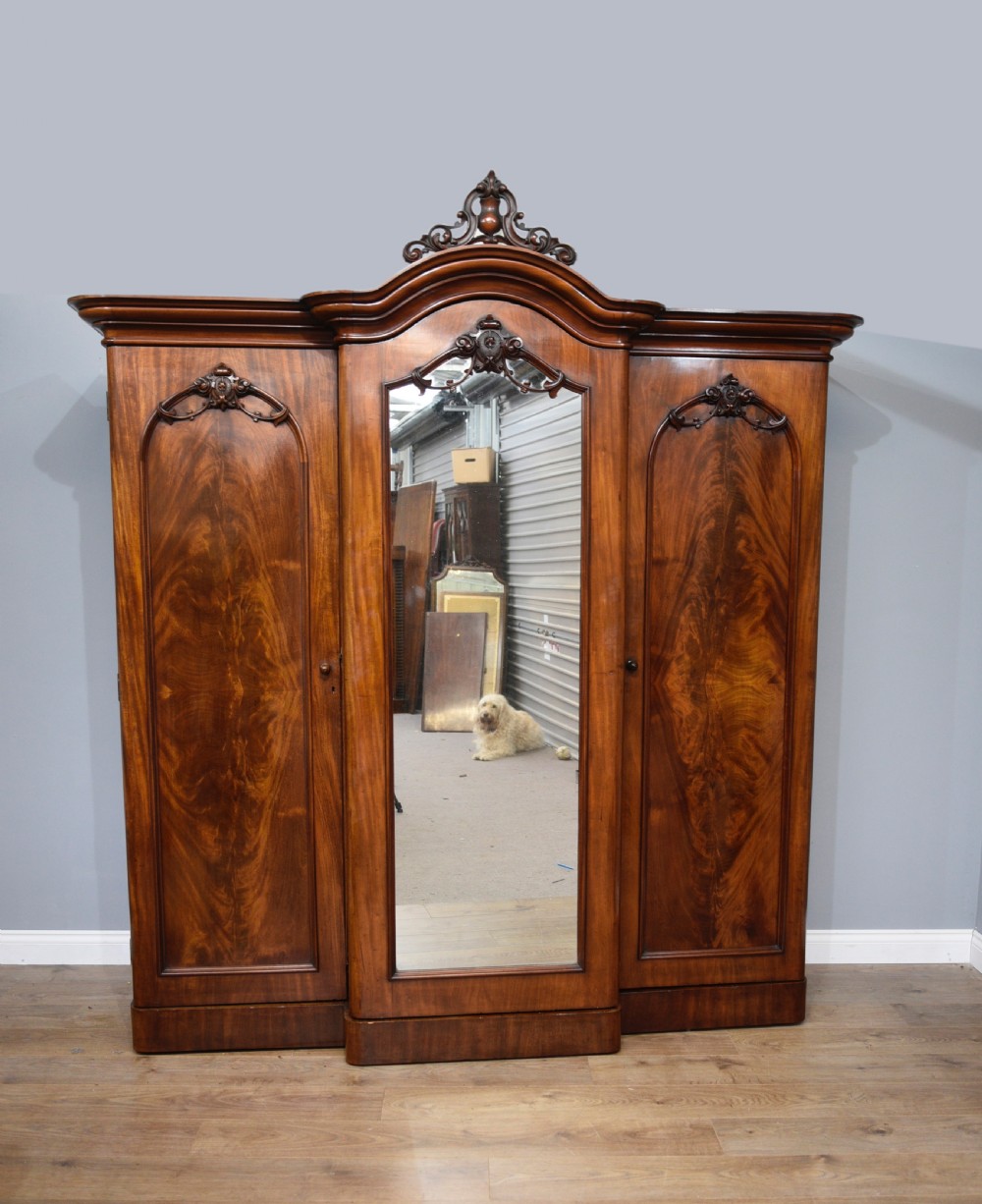 Victorian breakfront triple wardrobe 