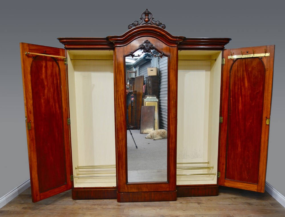 Victorian breakfront triple wardrobe  View II