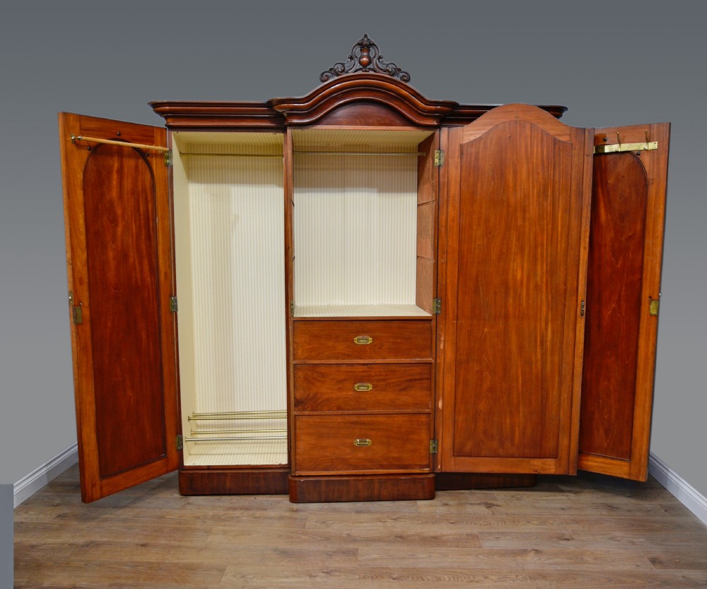 Victorian breakfront triple wardrobe  View III