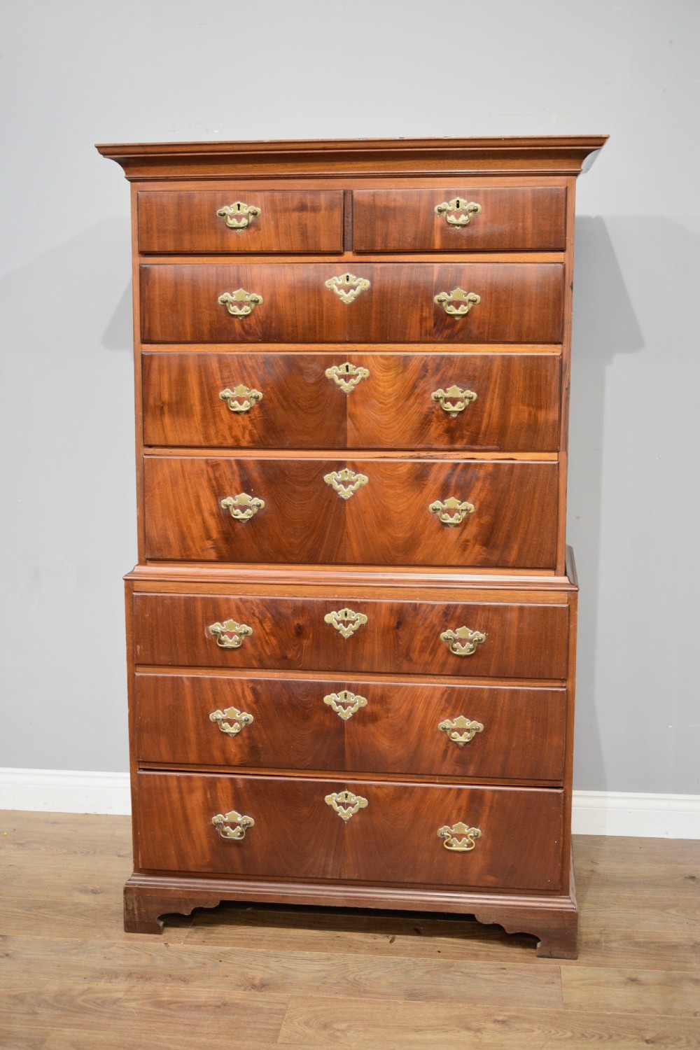 Georgian mahogany tall boy chest on chest 