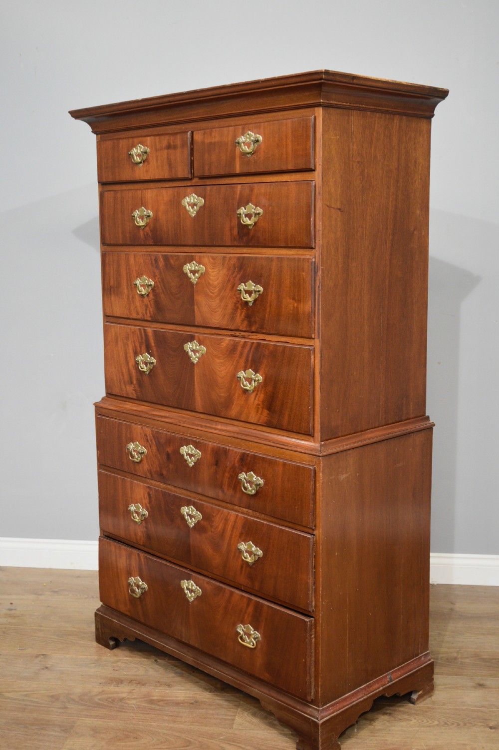 Georgian mahogany tall boy chest on chest  View II
