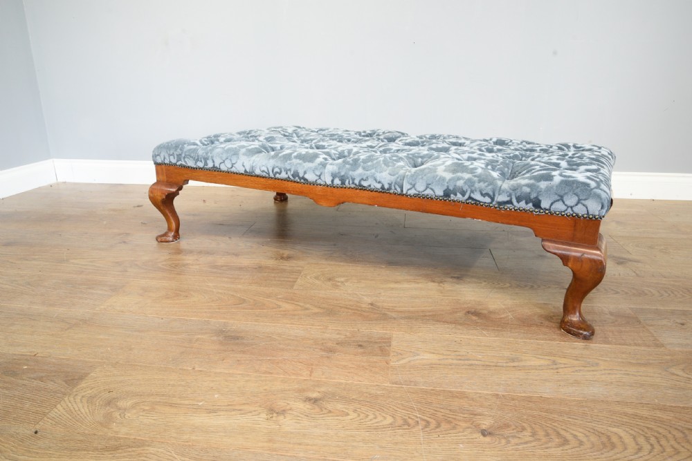 large upholstered walnut footstool  View III