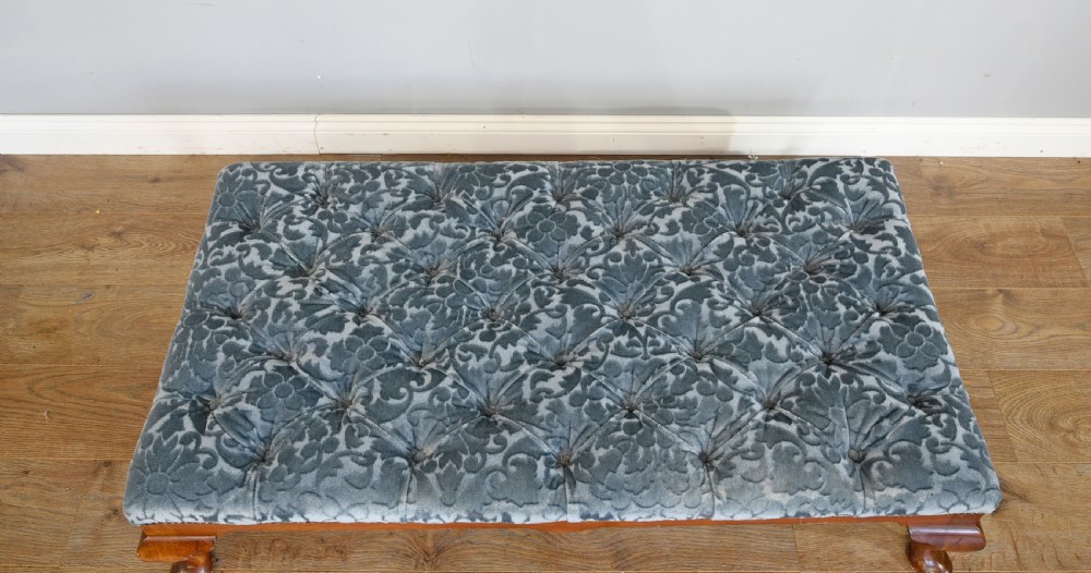 large upholstered walnut footstool  View IV