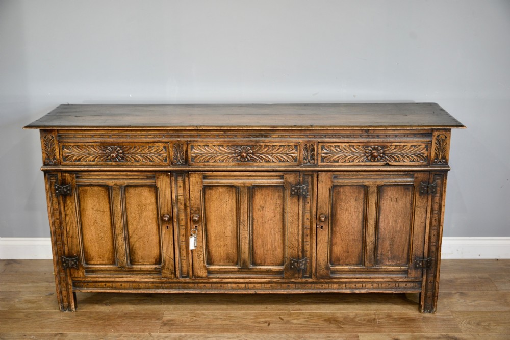 carved Ipswich oak Dresser base 