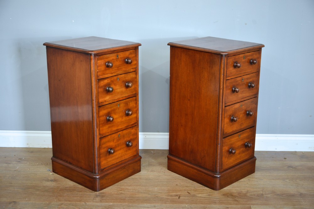 pair of victorian mahogany bedside chests of drawers  View III