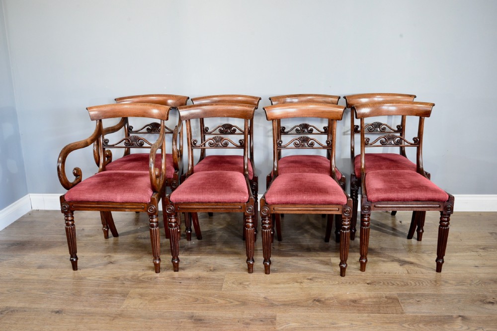 set of eight Regency mahogany dining chairs 