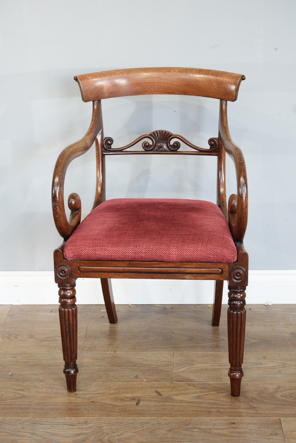 set of eight Regency mahogany dining chairs  View II