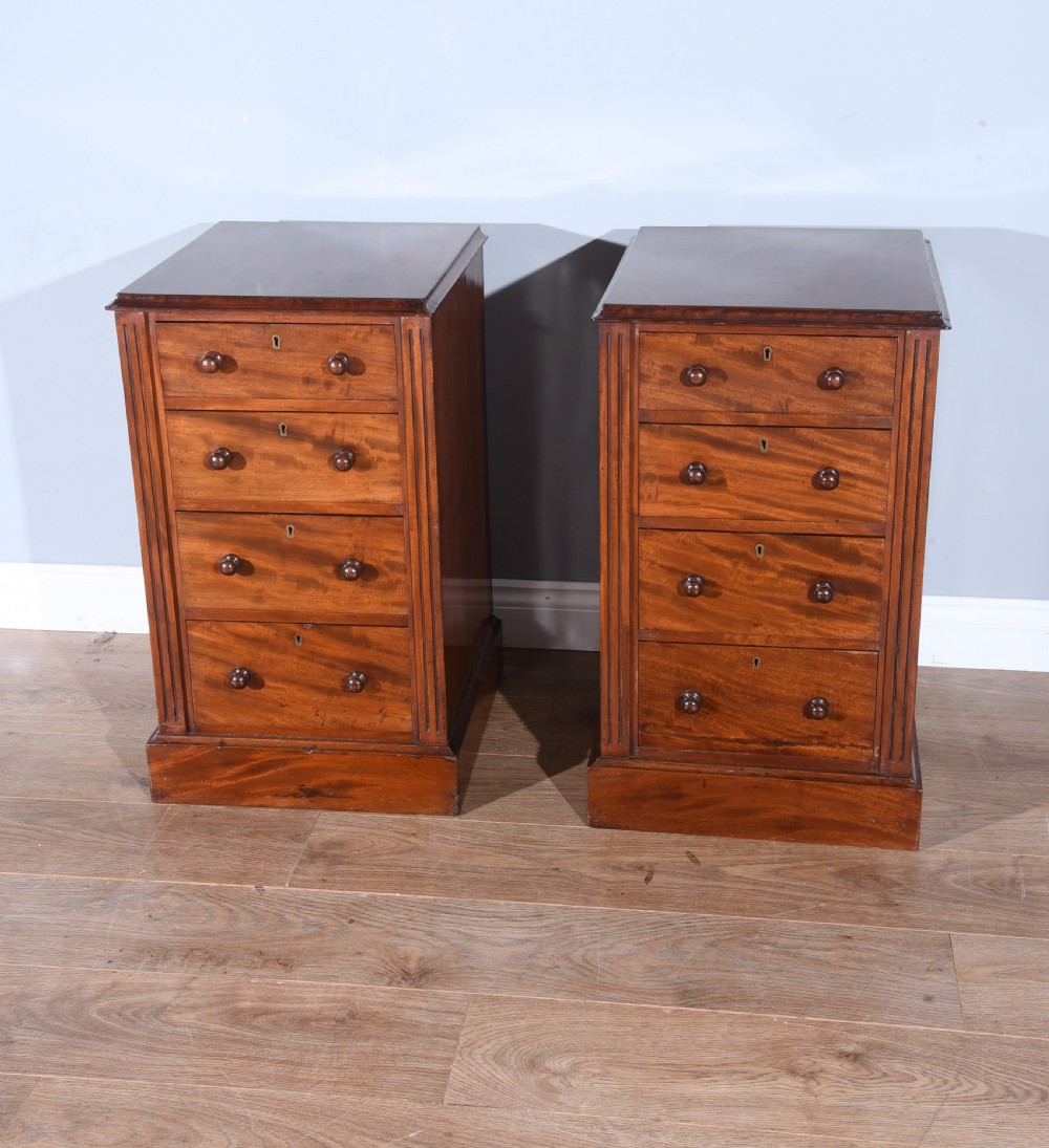 pair of victorian mahogany bedside chests of drawers 