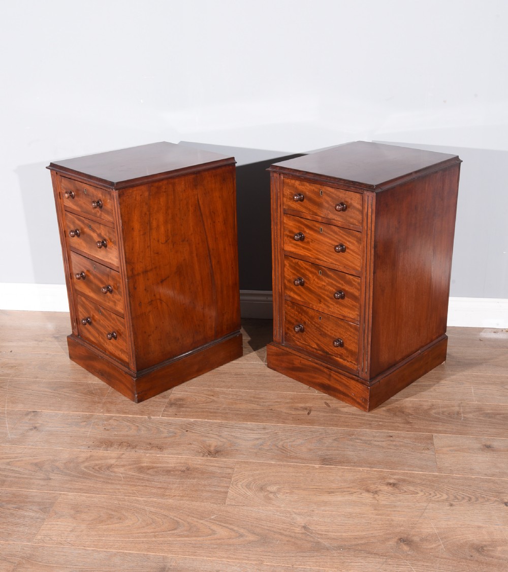 pair of victorian mahogany bedside chests of drawers  View III