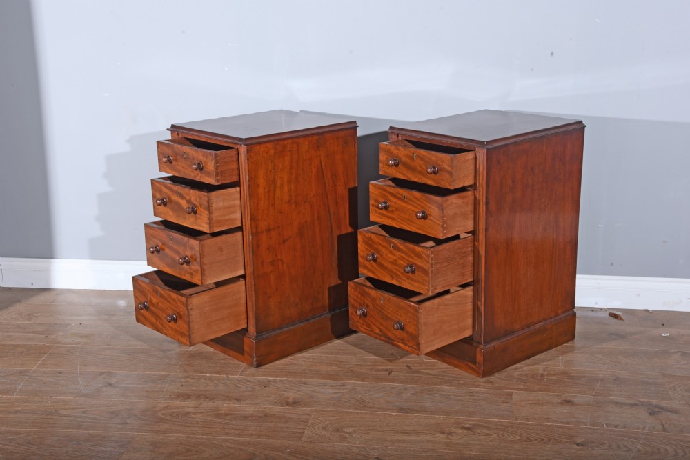 pair of victorian mahogany bedside chests of drawers  View V