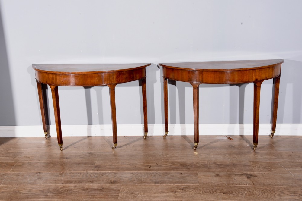 PAIR OF Georgian mahogany Demi lune console tables 