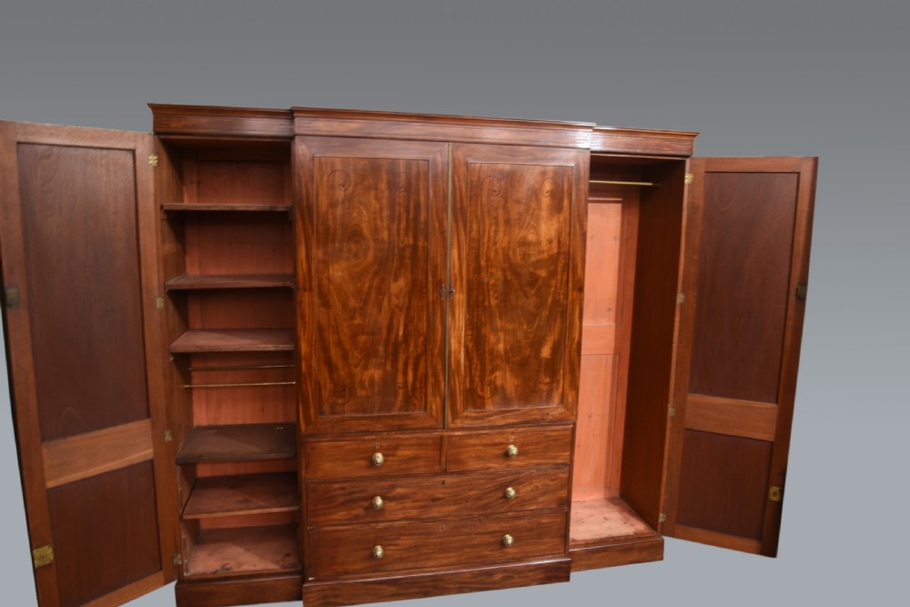 Regency mahogany 4 door wardrobe  View II