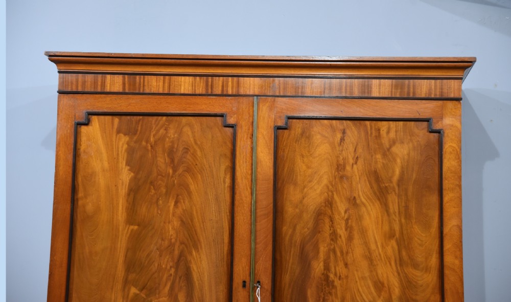 Georgian mahogany linen press  View V