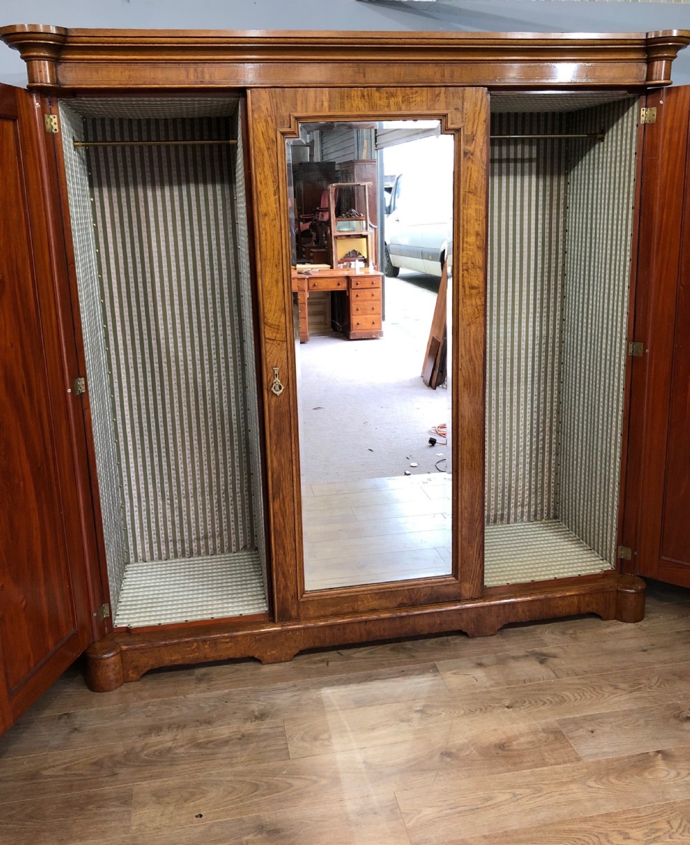 Victorian pollard oak triple wardrobe compactum  View II