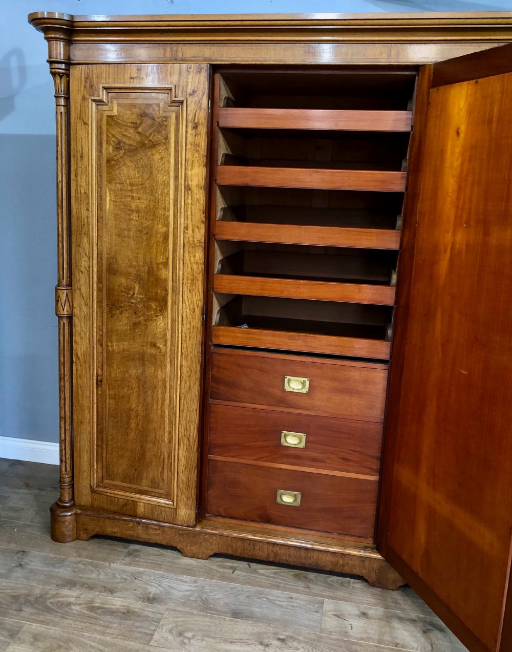 Victorian pollard oak triple wardrobe compactum  View III