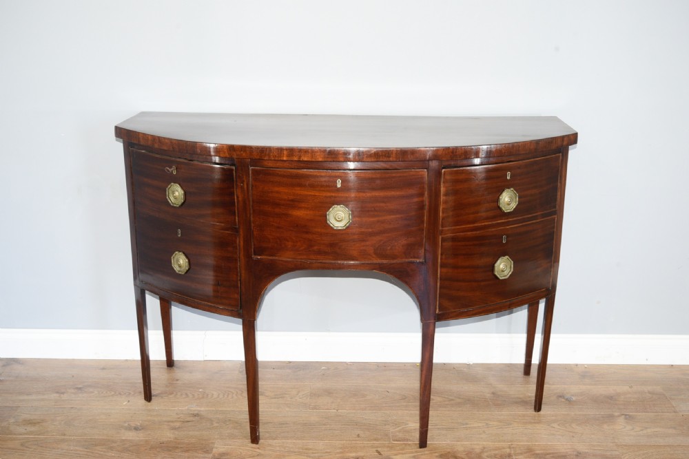 Georgian mahogany bow front sideboard 