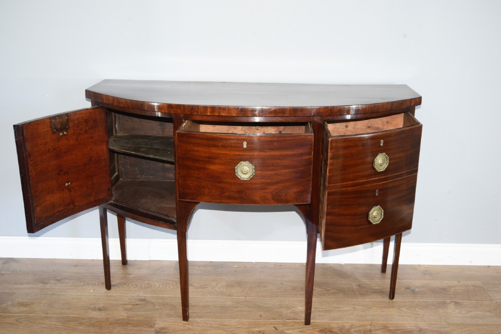 Georgian mahogany bow front sideboard  View III
