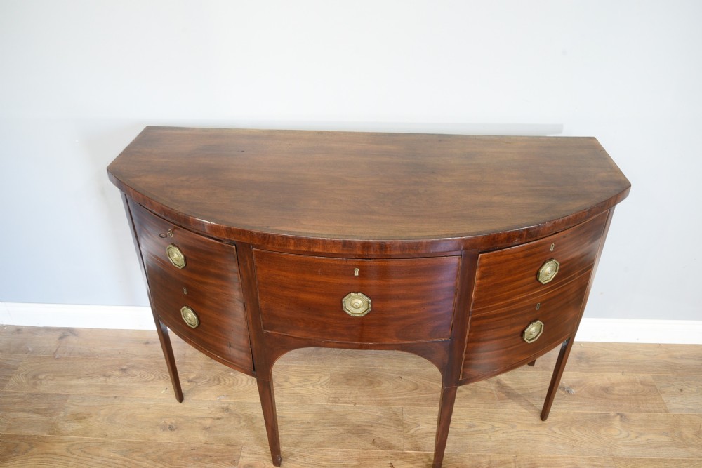 Georgian mahogany bow front sideboard  View IV