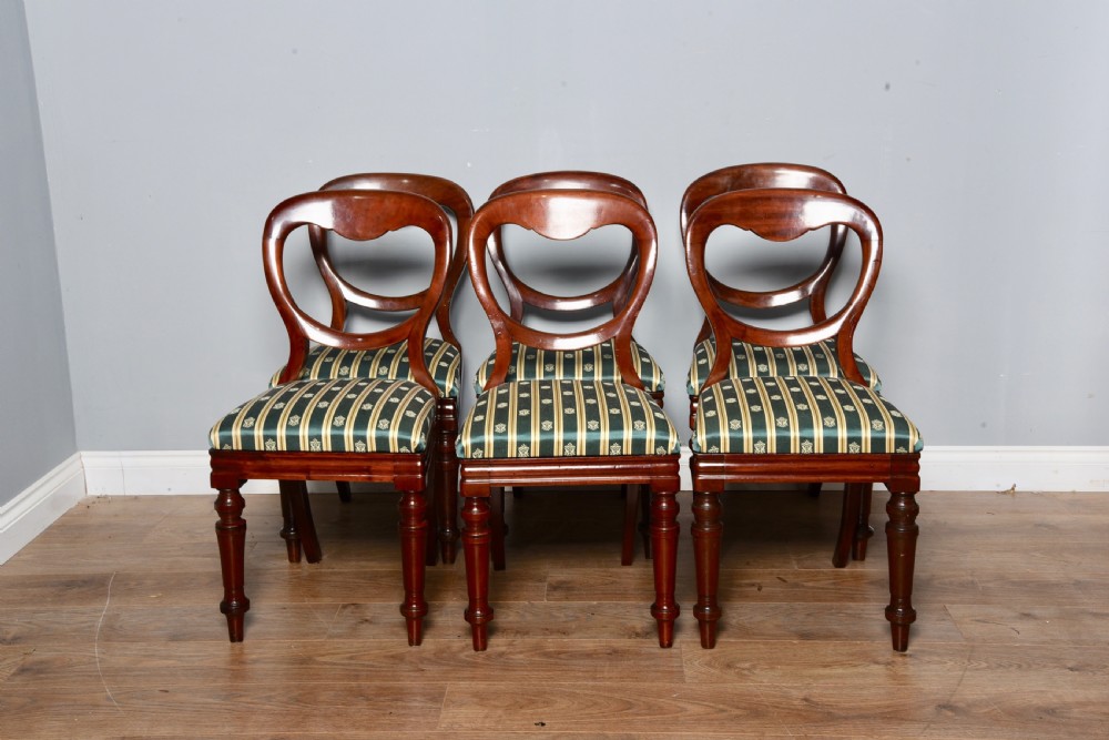set of six Victorian balloon back chairs by J Reilly,s of manchester 