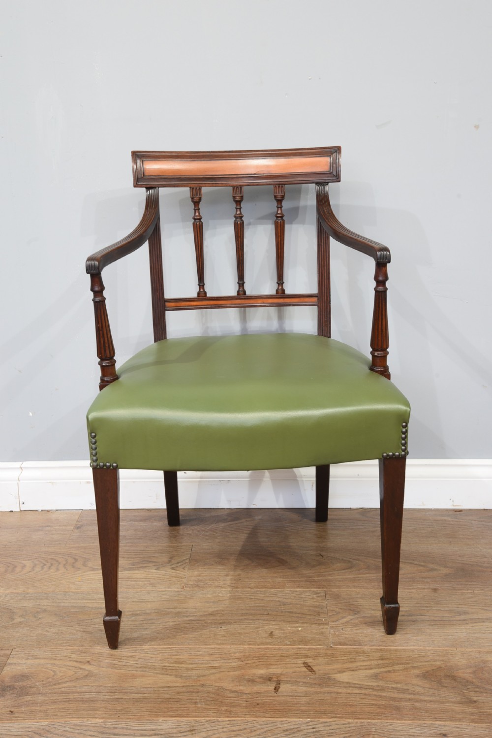 Set of eight Georgian mahogany dining chairs  View II