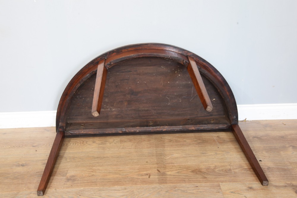 Antique Georgian mahogany demi lune console table  View III