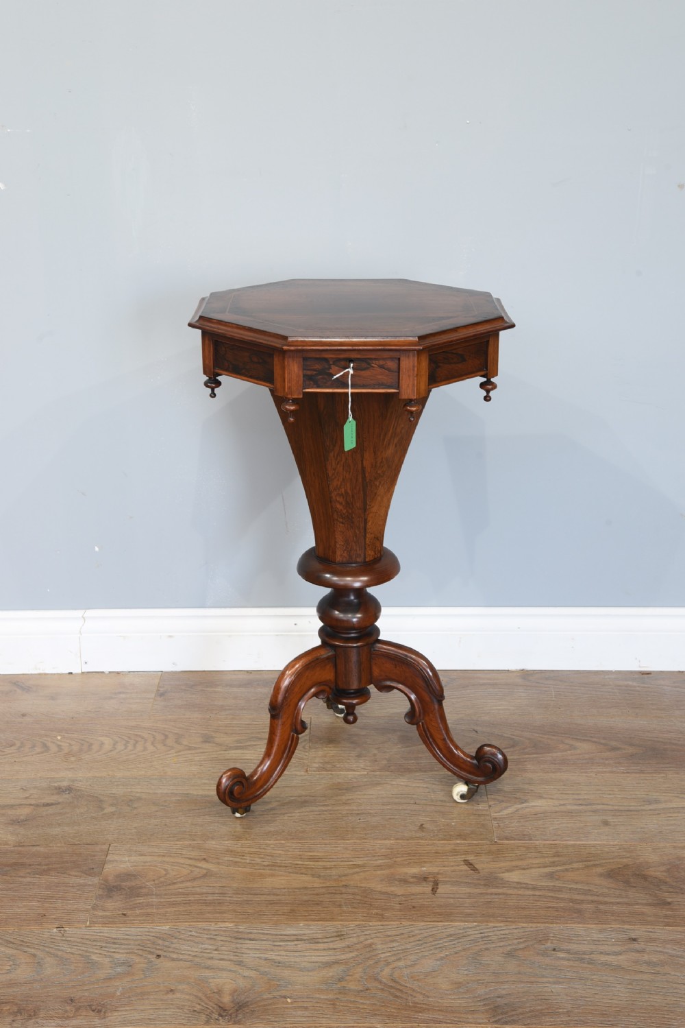 Victorian rosewood trumpet sewing table 