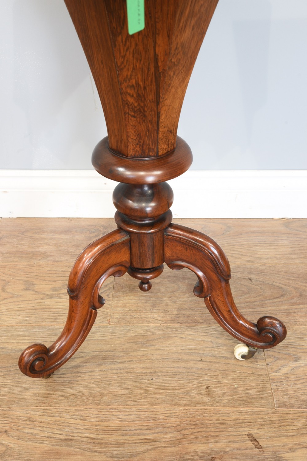 Victorian rosewood trumpet sewing table  View III