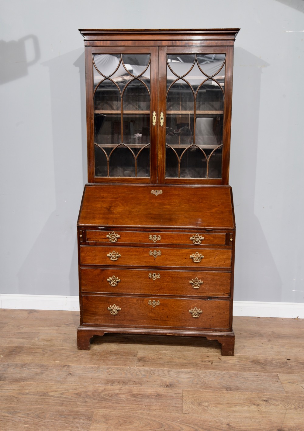 Georgian mahogany bureau bookcase 