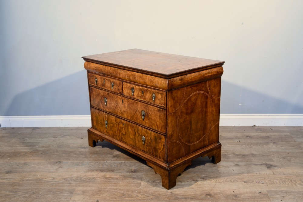 Antique Queen Anne walnut chest of drawers  View III