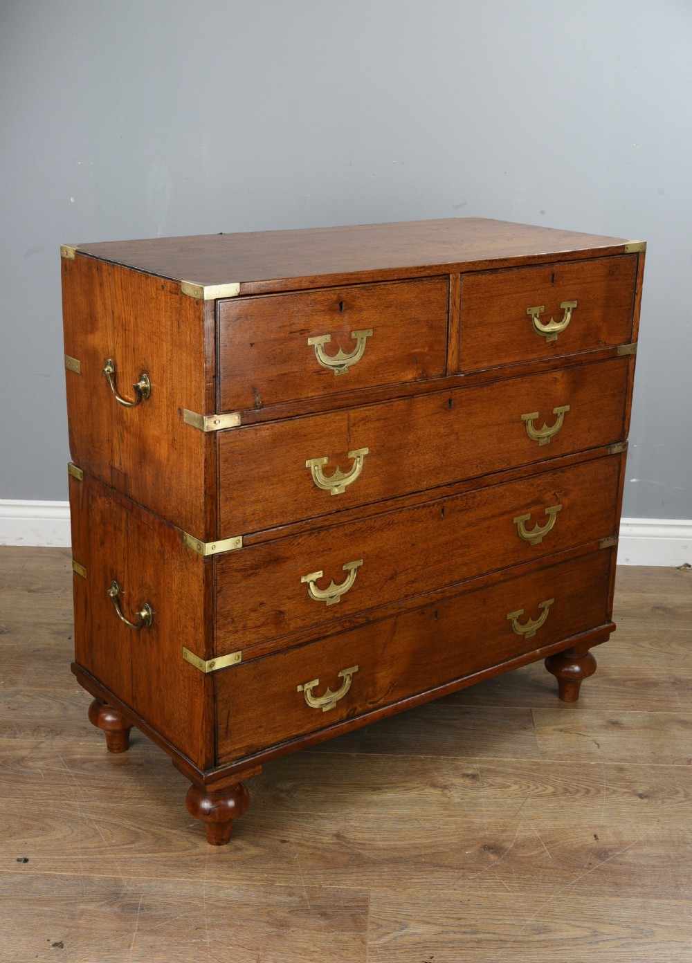 19th century campaign military chest of drawers  View III