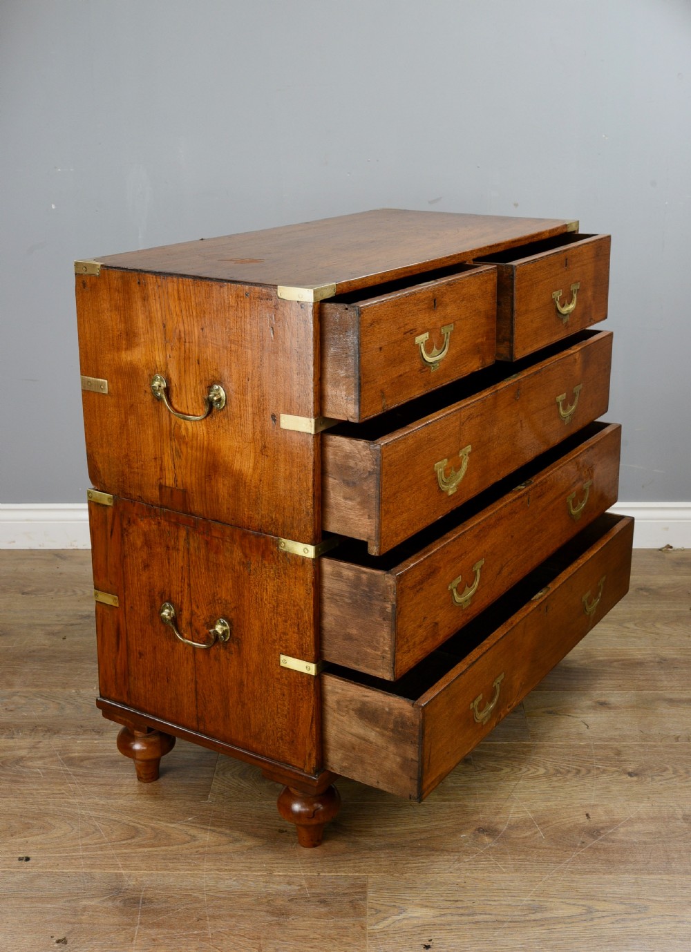 19th century campaign military chest of drawers  View IV
